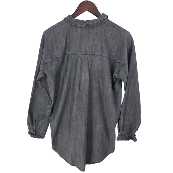 Eileen Fisher Tencel Charcoal Popover Tunic Top Minimalist Quiet Luxury Size S - Picture 5 of 8